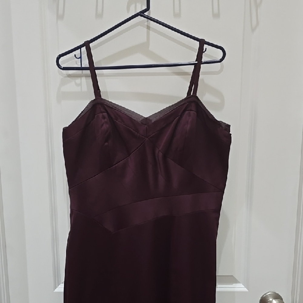 Max & Cleo Strapless Burgundy Dress